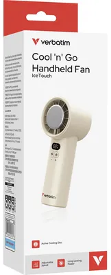 Zdjęcie produktu dla Verbatim Cool 'n' Go Ice Touch, Srebrny, Biały, 1 went., Wentylator ręczny, 1 szt., 8 W, Litowo-jonowa (Li-Ion)