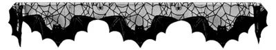 Produktbild von Halloween Tischläufer aus schwarzer Spitze mit Spinnennetzmuster, 20 x 80 Zoll, aus Polyester für die Dekoration von Zuhause und Restaurants