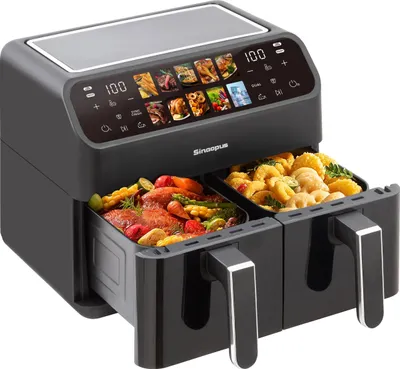 Obrázek produktu pro Horkovzdušná fritéza, dvoukomorová, 10 programů, černá, EU