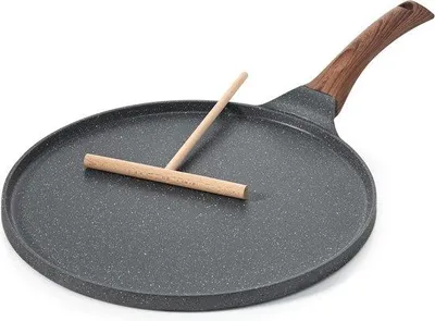 Produktbild von Geschirrspülbarer antiaanbakpan aus schwarzem Granit, 26 cm, mit Aluminiumgriff, für Induktionsherde