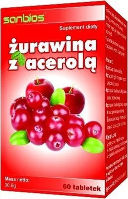 Produktbild von SANBIOS Cranberries mit Acerola 60 Tabletten.