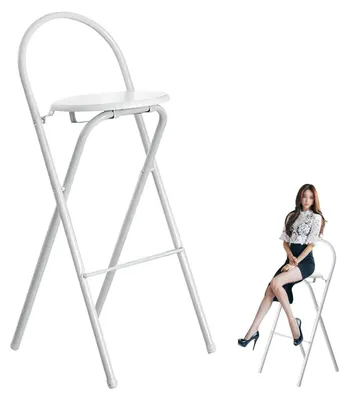 Productafbeelding van Vouwbare Barstoel met Rugleuning en Voetsteun, 70 cm