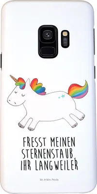 Produktbild von Mr. & Mrs. Panda Samsung Galaxy S9 Handyhülle Einhorn Happy - Weiß - Geschenk, Lachen, Cover, Einhörner, Freude, glücklich, Handy Schutzhülle, Unicorn, Case, Hülle