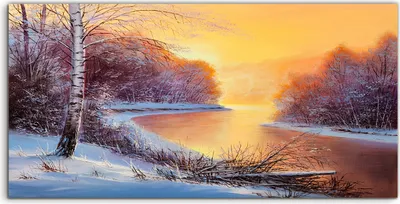 Produktbild von Coloray Canvas 100x50  Wandbild Leinwand Bilder Foto Waldlandschaft Malerei Winter