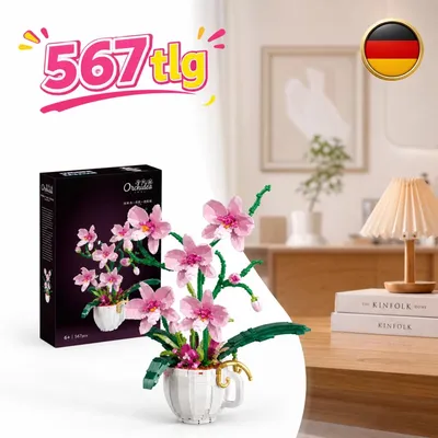 Produktbild von Blumen Bausteine Set 567 Stück Orchidee Bauspielzeug Künstliche Blume Block DE