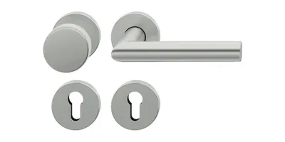 Produktbild von Rosettengarnitur 12 1076 Aluminium 0105 rund PZ DIN links / rechts flach D/K