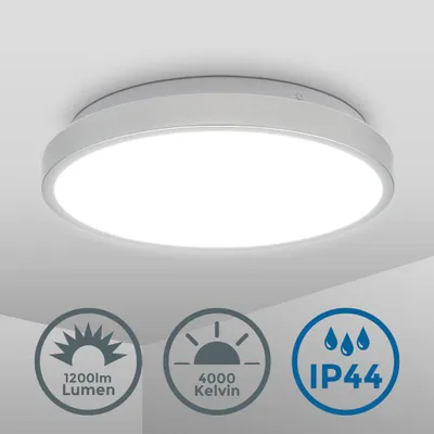 Obrázok produktu pre LED stropné svietidlo BAD 12W moderné stropné svietidlo strieborné IP44 kúpeľňové svietidlo 4.000K