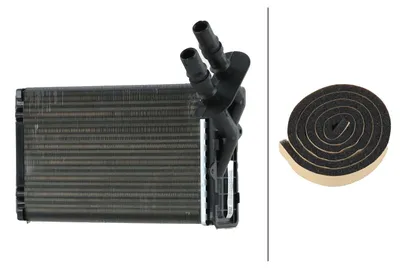 Image de Échangeur thermique pour chauffage intérieur 234 x 157 mm HELLA pour entre autres RENAULT CLIO