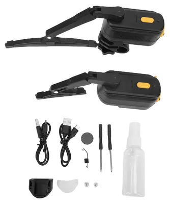 Obrázek produktu pro Stěrače na motocyklovou helmu, 1200 mAh, dobíjecí, univerzální čelní sklo, 2 nastavitelné rychlosti, zasouvací pro hledí