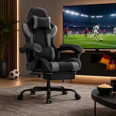Produktbild von Ergonomischer Gaming Stuhl mit Lendenstütze und Kopfstütze, höhenverstellbar – FIFA World Cup Edition Gamer Chair für WM‑Fans
