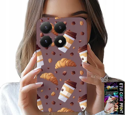 Produktbild von Etui Do Xiaomi 17 - Case Z Kawą Rogalikami I Ziarnami W Tle