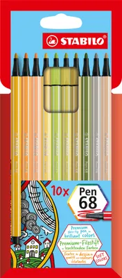 Immagine prodotto di STABILO 6810-22 STABILO penna a punta in fibra 68, confezione da 10 nuovi colori