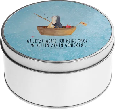 Produktbild von Mr. & Mrs. Panda zuckerdose Pinguin Angelboot - Eisblau - Geschenk, keksdosen, Boot, gebäckdosen, Teedose, Optimistisch, Aufbewahrungsbehälter, Genießen, Kaffeedose