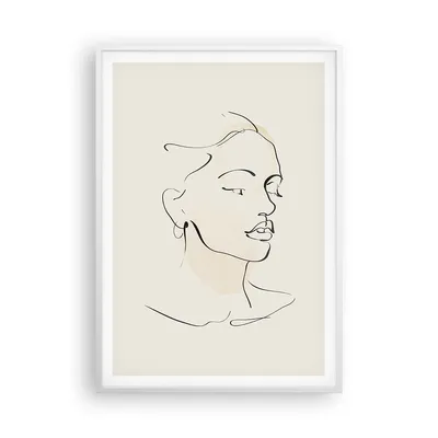 Produktbild von Gerahmtes Poster - Weißer Rahmen - Frau Zeichnung Linie - 70x100 cm - Wand Bild - Wanddeko - Wandbilder - Kunstposter - Wandposter - Bilderrahmen - Bilder - Kunstdruck - P2WPA70x100-5046