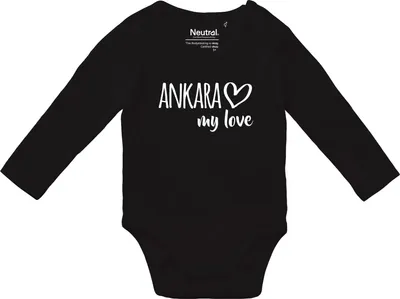 Produktbild von Huuraa Baby Body Ankara my love 62 Black  Baumwolle Fairtrade Langarmbody Geschenkidee