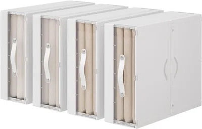 Productafbeelding van Opbergboxen onder het bed, 4 stuks, stapelbaar met deksel, voor kleding