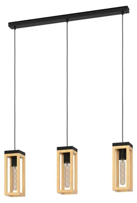 Image de Eglo 43744 NAFFERTON E27 triple suspension 800x100mm noir marron
