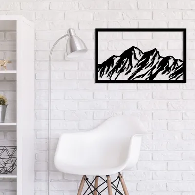 Immagine prodotto di Wallity, Dağ- TNL1854, Nero, Altre decorazioni per la casa, 100 x 60 cm, 100% metallo (spessore: 1