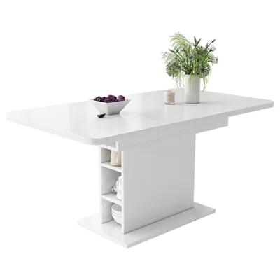 Produktbild von Esstisch Erweiterbarer Esstisch mit Stauraum Kaffee Freizeittisch Platzsparender multifunktionaler Küchentisch 110-130×70×75cm