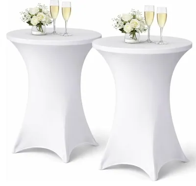 Produktbild von Cosmo Celebrations® Stretch Stehtischhussen, 2er-Set (Weiß, 60 × 110 cm)