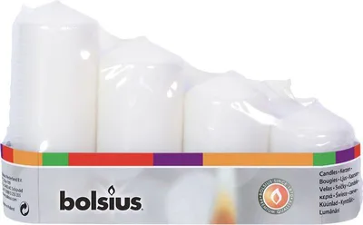 Zdjęcie produktu dla Bolsius Grades 4szt 48mm białe świece