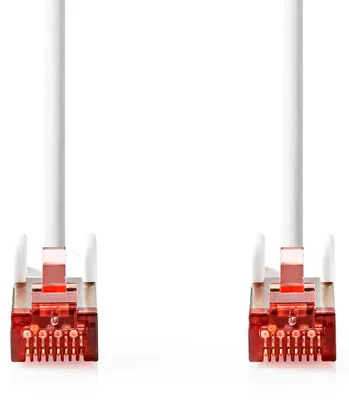Produktbild von Nedis CAT6-Netzwerkkabel - RJ45 Stecker - RJ45 Stecker - S/FTP - 0.15 m - Rund - LSZH - Weiss - Label