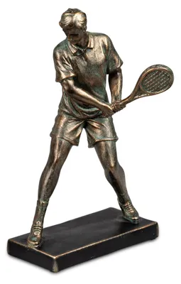 Produktbild von Dekofigur, Skulptur Tennisspieler H. 24cm bronze Kunststein Formano WA