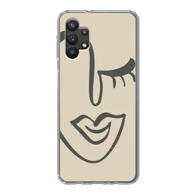 Produktbild von MuchoWow® Handyhülle Schutzhülle Hülle für Samsung Galaxy A32 5G Frau - Gesicht - Kunst Silikon Softcase Handy Hülle - Softcase