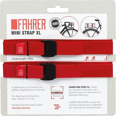 Image de Sangle de porte-bagages conducteur Mini Strap XL rouge, 2 pièces