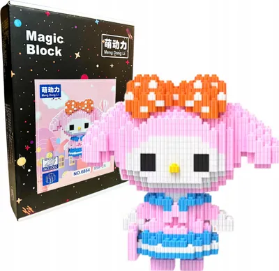 Image de Kuromi Construction Brick Set Sanrio briques de construction 859 pièces.