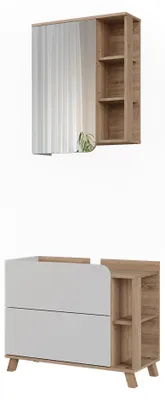 Obrázok produktu pre Súprava kúpeľňového nábytku Vicco Karen biely/Sonoma 2 časti, Model 65843