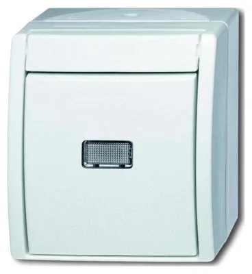 Obrázek produktu pro Busch-Jaeger 2601/6 WGL-54, 1P, Bílá, 250 V, 10 A, 74 mm, 55 mm