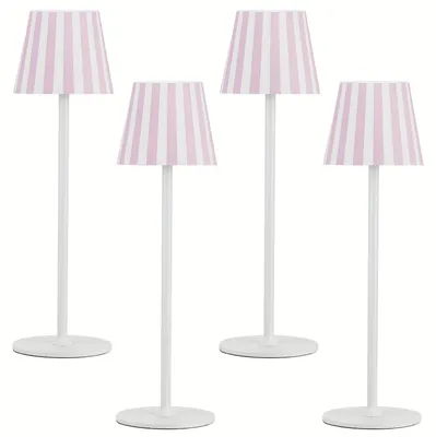 Obrázek produktu pro Bezdrátová LED stolní lampa - LED lampa - noční lampička - stolní lampa - atmosférické osvětlení - sada 4 růžovo-bílých lampiček