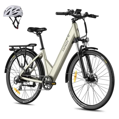 Produktbild von E-Bike 27,5 Zoll Rostfreie Aluminiumlegierung 36 V 15 Ah 540 Wh bis zu 90 - 110 km, Wasserdicht IP54, City Elektrofahrrad mit 7 Gang und App, Gold