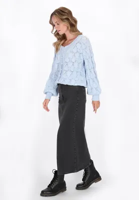 Image de Pull pour femmes SAPORTA - bleu clair, taille XL/XXL
