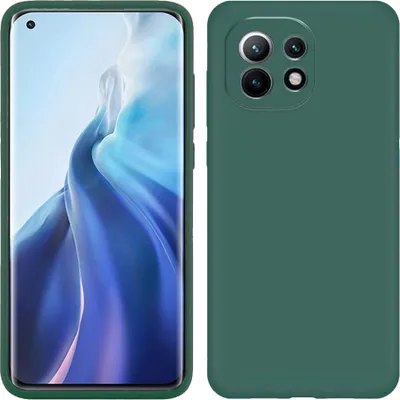 Immagine prodotto di Custodia per Xiaomi Mi 11, custodia protettiva in silicone morbido in gomma liquida Verde notte