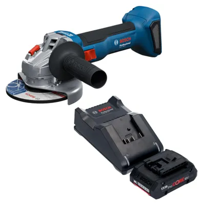 Obrázek produktu pro Bosch GWS 18V-8 Professional akumulátorová úhlová bruska 18 V 125 mm bezkartáčová + 1x akumulátor ProCORE 4,0 Ah + nabíječka