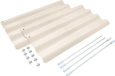 Produktbild von 2-teiliges Hochbeet-Verlängerungsset aus verzinktem Stahl – 50 cm – Elfenbein