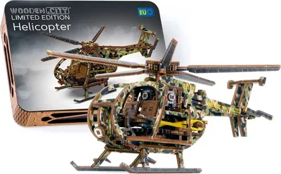 Produktbild von Wooden.City Holz Helikopter Bausatz Limited Edition - 3D Puzzle Modell