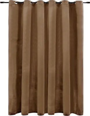 Produktbild von vidaXL Verdunkelungsvorhang mit Metallösen Samt Beige 290 x 245 cm