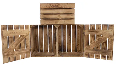 Produktbild von 2x neue Holztruhe | geflammt für schöne Holzmaserung | 48x36x28cm | Couchtisch, Geschenkkiste