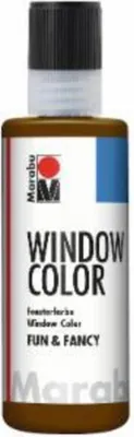 Obrázek produktu pro Marabu 0406 04 045 barva na okna fun&fancy, tmavě hnědá 045, 80 ml