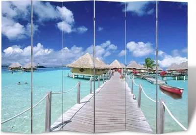 Image de Cloison de séparation pliable 217x170 cm Plage