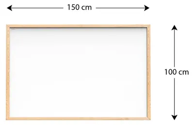 Immagine prodotto di Lavagna magnetica cancellabile a secco bianca con cornice in legno 150x100 cm