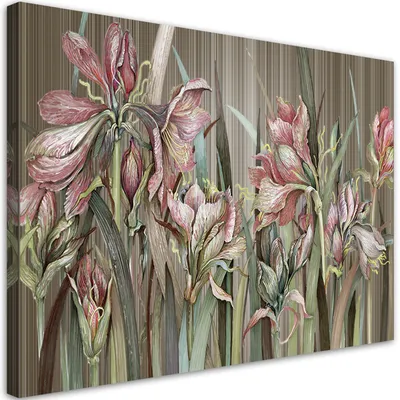Produktbild von Leinwandbild Blumen Schwertlilien 90x60 Feeby Braun bild für die wand bereit zum aufhängen