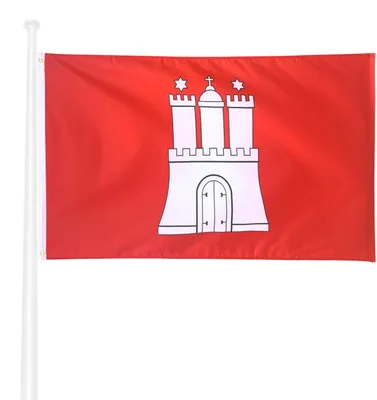 Hamburg-Flagge 150x90 cm mit Metallösen, UV-beständig, Dekofahne