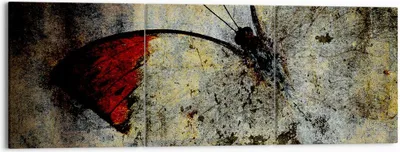Produktbild von Bild auf Leinwand - Leinwandbild - Schmetterling Abstraktion - 150x50cm - Wand Bild - Wanddeko - Leinwanddruck - Bilder - Kunstdruck - Wanddekoration - Leinwand bilder - Wandkunst - CA150x50-3678