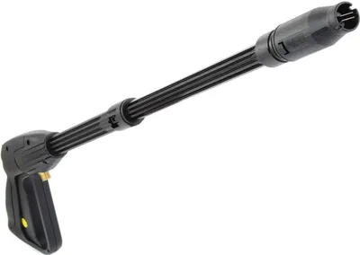 A black pressure washer gun with an extension wand, shown against a white background.