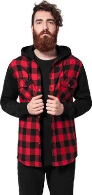 Zdjęcie produktu dla Urban Classics - Koszula flanelowa HOODED czerwona - L