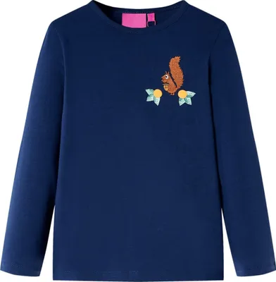 Produktbild von Kinder-Langarmshirt Marineblau 140